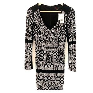 Brand new black and white beaded dress